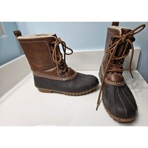 Esprit Harbour Duck Boots Size 6 Faux Fur Lining Lace Up